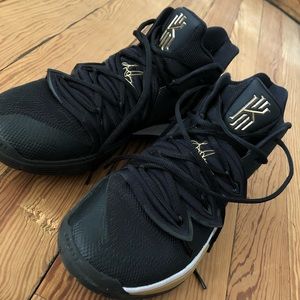 kyrie 5s black and gold